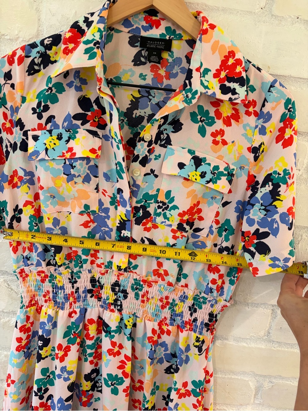 Halogen x Atlantic-Pacific Floral Smocked Utility Dress (B4) - Picture 3 of 5